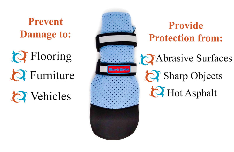 Bark Brite Lightweight Neoprene Paw Protector Dog Boots Designed for Comfort and Breathability in 5 Sizes (Blue Md) Blue Medium