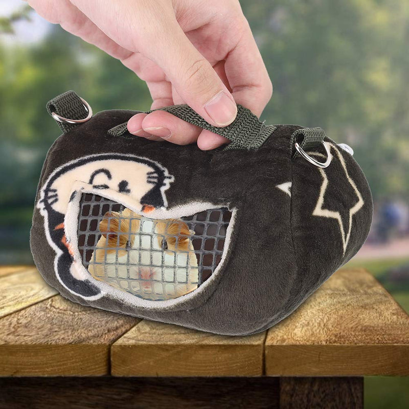 Pet Hamster Carrier, Blackish Green Flannelette Hamster Squirrel Travel Bags Portable Breathable Small Animal Carrier Outgoing Sleeping Bag for Squirrel Hedgehog Guinea Pig(S) S - PawsPlanet Australia
