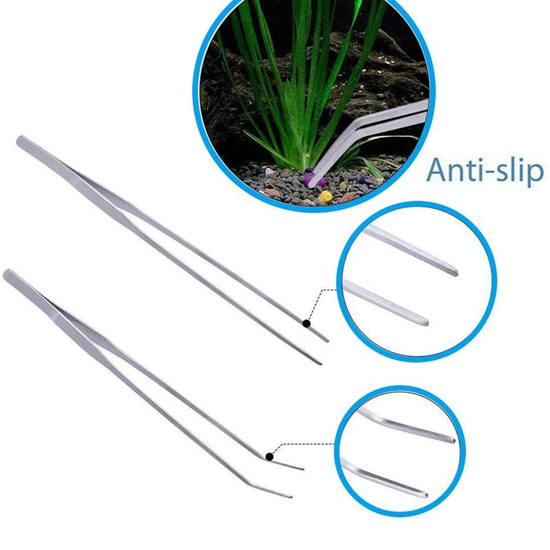 Aquarium Aquascaping Tool, Long Tweezers Scissors Spatula, 4 in 1 Stainless Steel Aquatic Plants Set for Fish Starter Kits, Aquariums Tank and Terrarium Sliver - PawsPlanet Australia