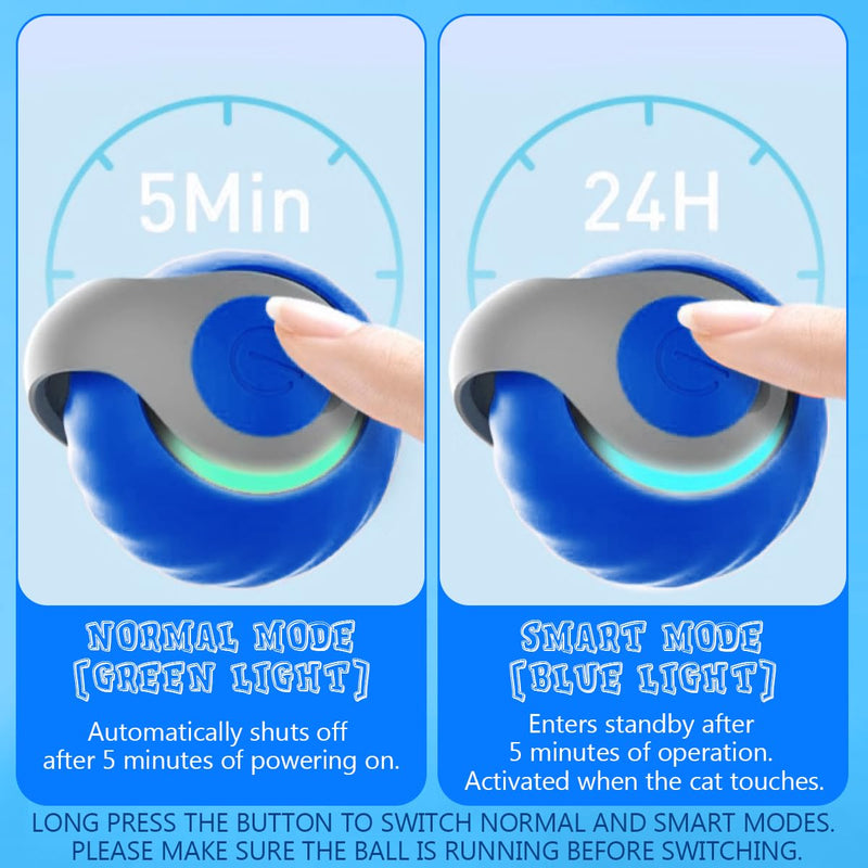 Speedy Tail 2.0,Speedy Tail Cat Toy,Smart Interactive Cat Ball Toy for Indoor Cats with 3 Tails 2 Speeds,Obstacle Avoidance Smart Cat Toys for Keep Them Busy for Small/Medium/Large Cats (Blue) Blue - PawsPlanet Australia