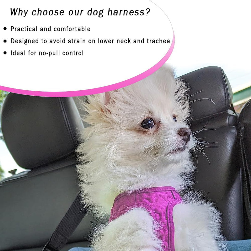 Comfort fit Step-in Dog & Puppy Harness - Comfortable All Weather Dog Vest Harness: Adjustable, Soft Padded, Easy to Put-on for Small, Medium-Sized Dogs (Plush Both Side Velvet) S (Chest 14.5"-17") Pink Plush - PawsPlanet Australia