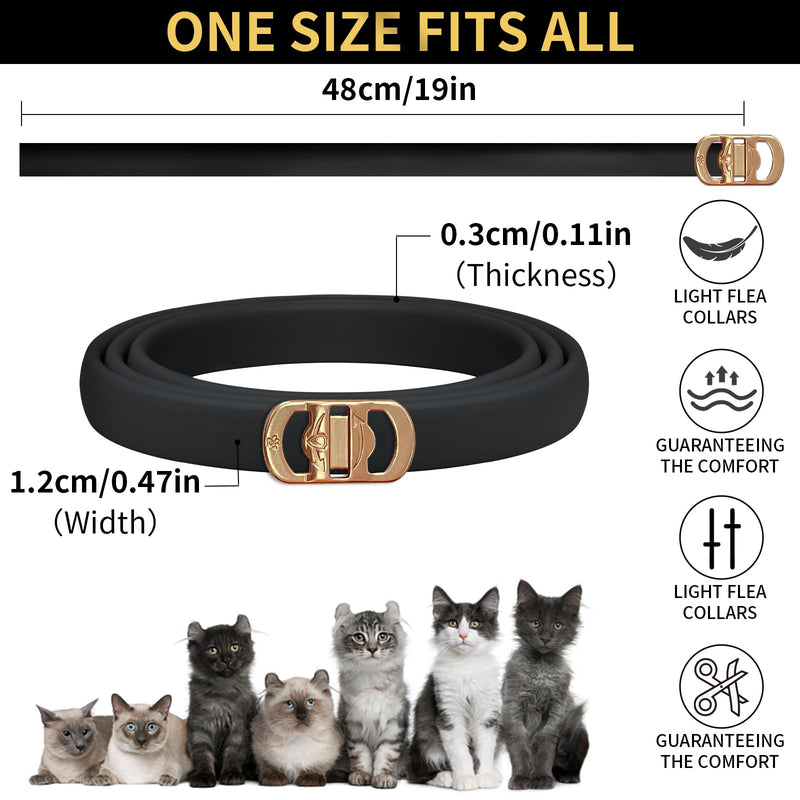 YOTANGO 4 Pack Flea Collar for Cats, 32 Months Flea and Tick Prevention for Cats, Waterproof Cat Fleas Collar, Cat Fleas and Ticks Treatment, Adjustable Tick Collars for Kittens-Black