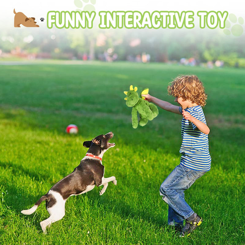 Squeaky Dog Toys Plush Dog Toy with Crinkle Paper Stuffed Durable Dog Chew Toys for Small Middle and Large Dogs Pterosaur - PawsPlanet Australia
