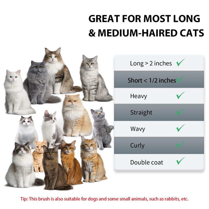 Cat Brushes for Indoor Cats - Self Cleaning Slicker Brush for Shedding Short & Long Haired Dogs, Skin Friendly Deshedding Grooming Tool to Removes Loose Fur, Mats,Tangles & Undercoat, Gray - PawsPlanet Australia