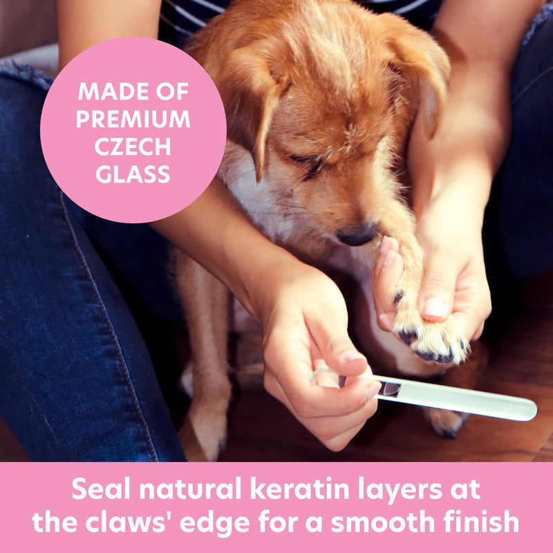 Bona Fide Beauty Pet Nail File Made of Czech Glass, Quiet and Painless Pet Nail Filer for Small Dogs, Cats, Birds, and Rabbits Clear - PawsPlanet Australia