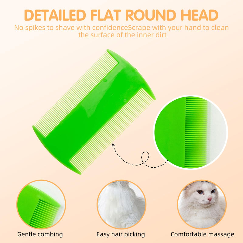 HESSION 6 Pack Flea Lice Combs Removal Dandruff Comb with Metal Teeth Double Sided Fine Combs Metal Teeth Flea Lice Combs for Pets Kids Adults (Pink) Pink - PawsPlanet Australia