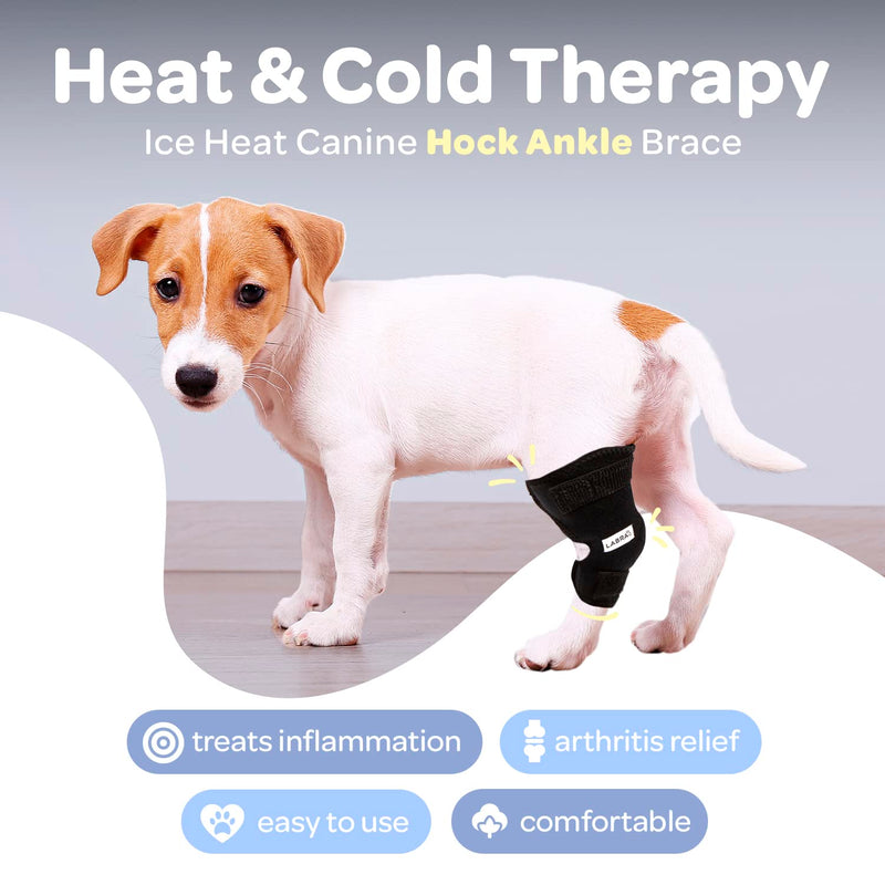 Labra Dog Canine K9 Ice Heat Cold Hot Pack Therapy Compression Leg Wrap - Pain Relief Arthritis Brace for Sprained, Injured Joints, Vet Approved - Large - PawsPlanet Australia