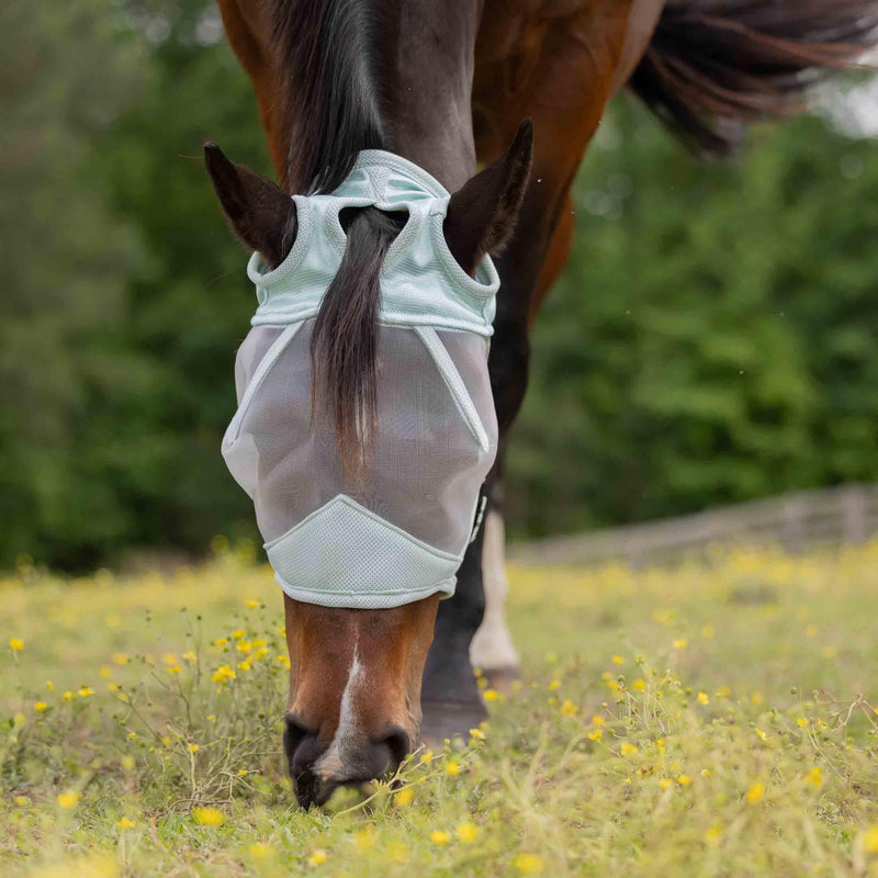 Equinavia Algard Soft Mesh Earless Fly Mask - Misty Jade - Horse