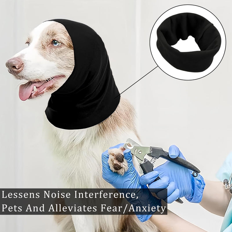 2 Pcs Dog Ear Defenders,Dogs Ear Muffs Noise Protection for Anxiety Relief,Pet Ears Protector,Ears Protectors for Bath Drying,for Cold Weather Protection (Pink and Black)