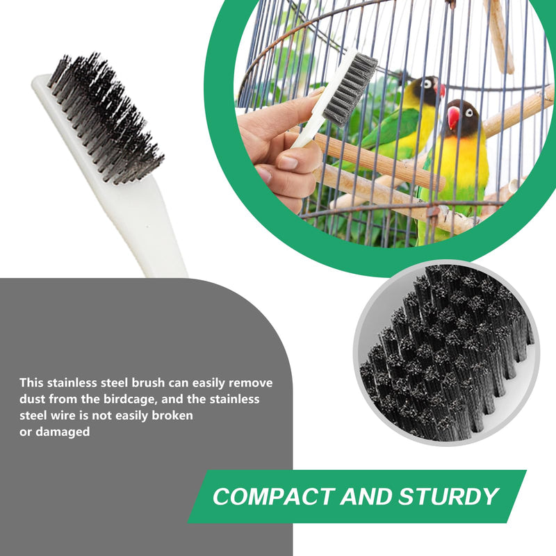 7-Piece Set Bird Cage Cleaner,Small Animal cage Cleaning Tool Wooden and Stainless Steel Cleaning Brush Long Handle Cleaning Brush Spatula Bird Cleaning Bird Drops Multipurpose Cleaning(B) 7B - PawsPlanet Australia