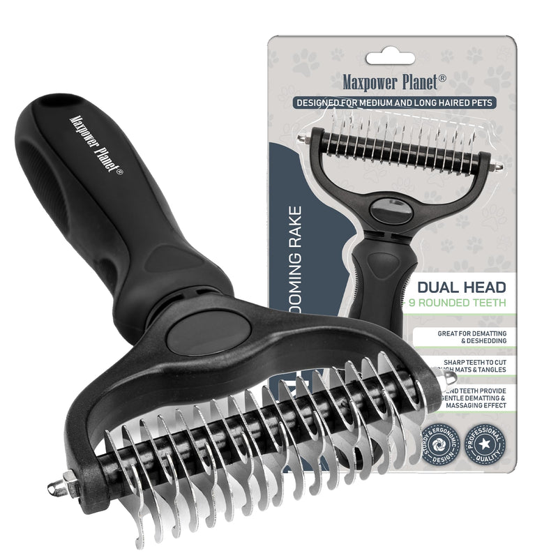 Maxpower Planet Hair Brush & Grooming Gloves for Dogs and Cats - Black - PawsPlanet Australia