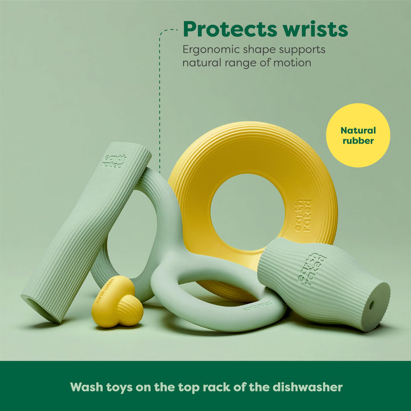 Earth Rated Tug of War Dog Toy, Interactive Pull Toy for Adult and Puppy Dogs, Ergonomic Grip, Natural Rubber, Small, Green - PawsPlanet Australia