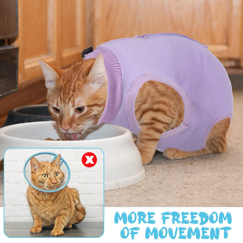 6 Pcs Cat Recovery Suit Kitten Recovery Suit Surgical Abdominal Skin Anti Licking Pajamas for Cats E Collar Alternative for Cats and Dogs After Surgery Wear, 6 Colors (Medium) Medium - PawsPlanet Australia