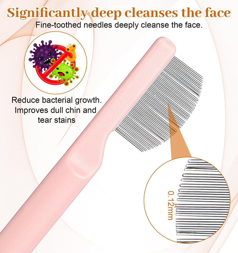 Eye Comb for Small Dogs, 4.33 Inch Stainless Steel Small Dog Eye Comb with Round-Tip Arc Teeth & ABS Handle, Gentle Grooming for Yorkie, Shih Tzu, Maltese, Pomeranian (Flea Removal & Facial Care) - PawsPlanet Australia