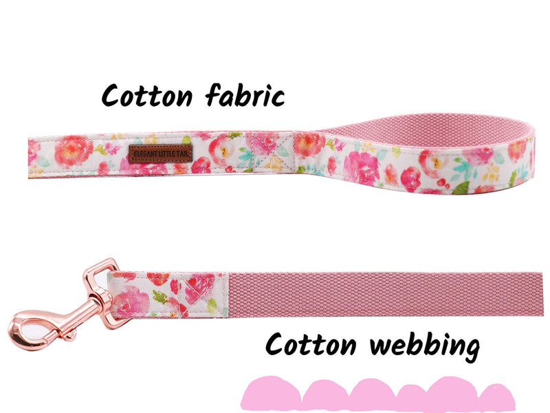 Elegant little tail Dog Leash, Strong and Durable Traditional Style Dog Leash, Webbing Dog Leashs, Soft Walking Pet Leash for Small Medium Large Dogs Medium (Pack of 1) Pink Flower - PawsPlanet Australia