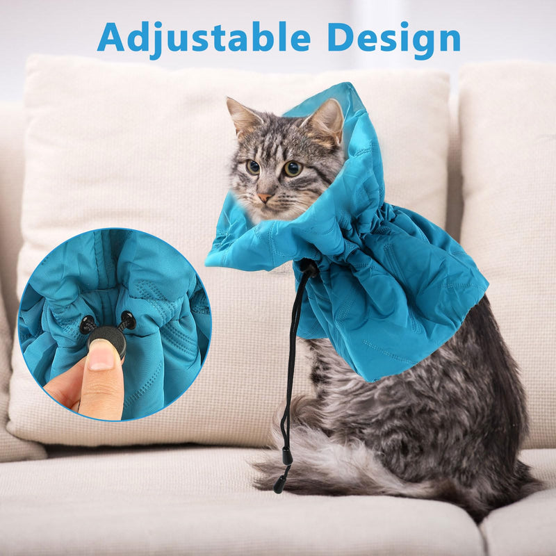 Hopton Cat Collar, Adjustable Cat Collar, Soft Cat Collar, Collar for Cats Dogs After Surgery and Lick Protection from Wounds (Blue, S (14-25 cm) blue S(14-25CM)