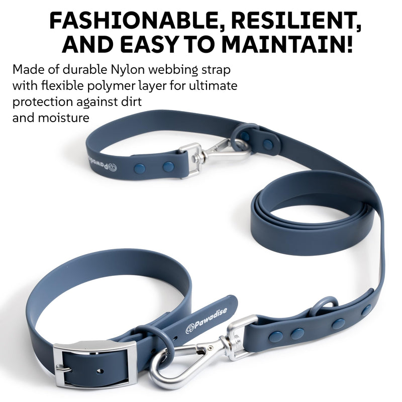 Dog Harness, Collar & Leash Set – Adjustable No Pull Harness with 3 Leash Clips, Waterproof Matching Collar & Leash, Breathable Comfort (Blue, Small) Blue - PawsPlanet Australia