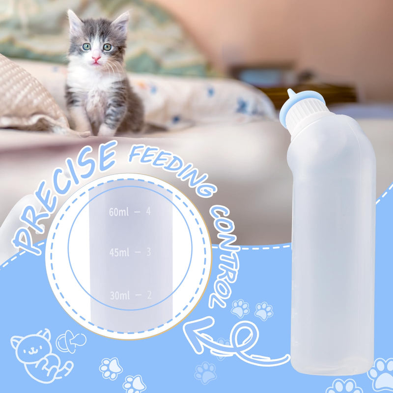 5Pack Kitten Bottle for Nursing Puppy Milk Kitten Bottles Feeding Kit Silicone Nipple for Newborn Pets Kittens, Puppy,Squirrel (Blue) - PawsPlanet Australia