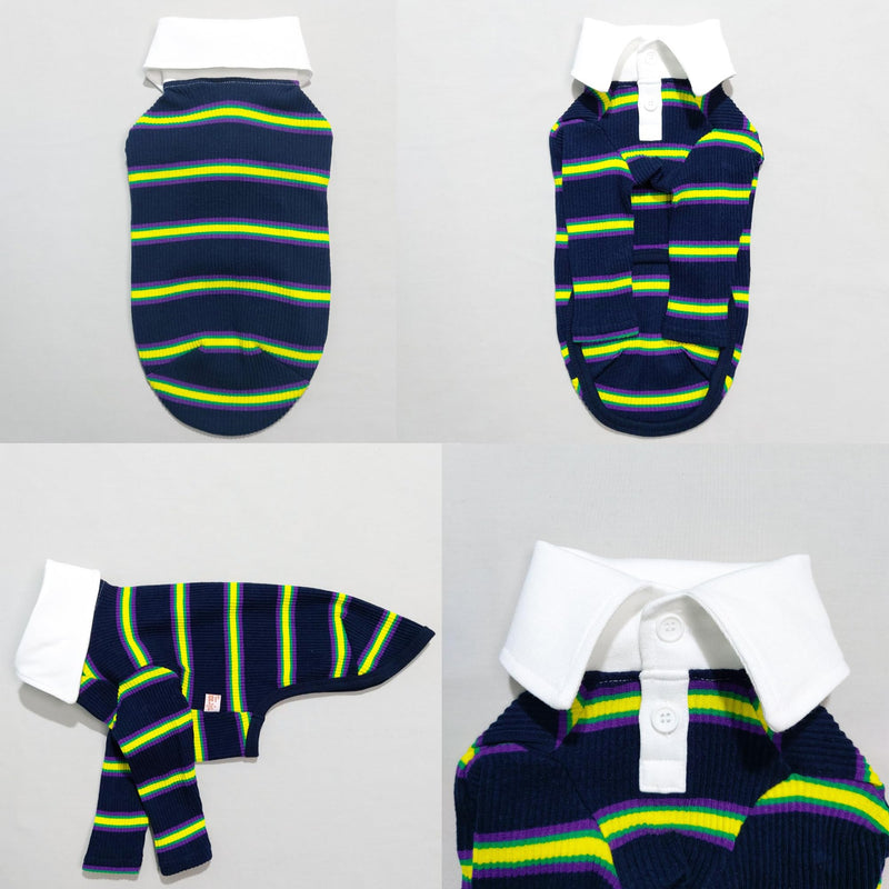 D Doggy Star Italian Greyhound Clothes Collared Stretchy T Shirts Whippet for Dogs (L,Collared Navy) Model Student T L COLLARED NAVY - PawsPlanet Australia
