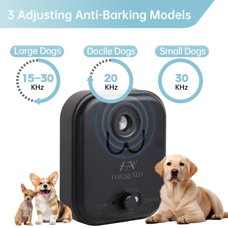 Ultrasonic Dog Bark Deterrent Device up to 50Ft Range, High-Frequency Anti-Barking Stopper for Dogs with 3 Modes, Indoor/Outdoor Control, Neighbor-Friendly Silencer Box - PawsPlanet Australia