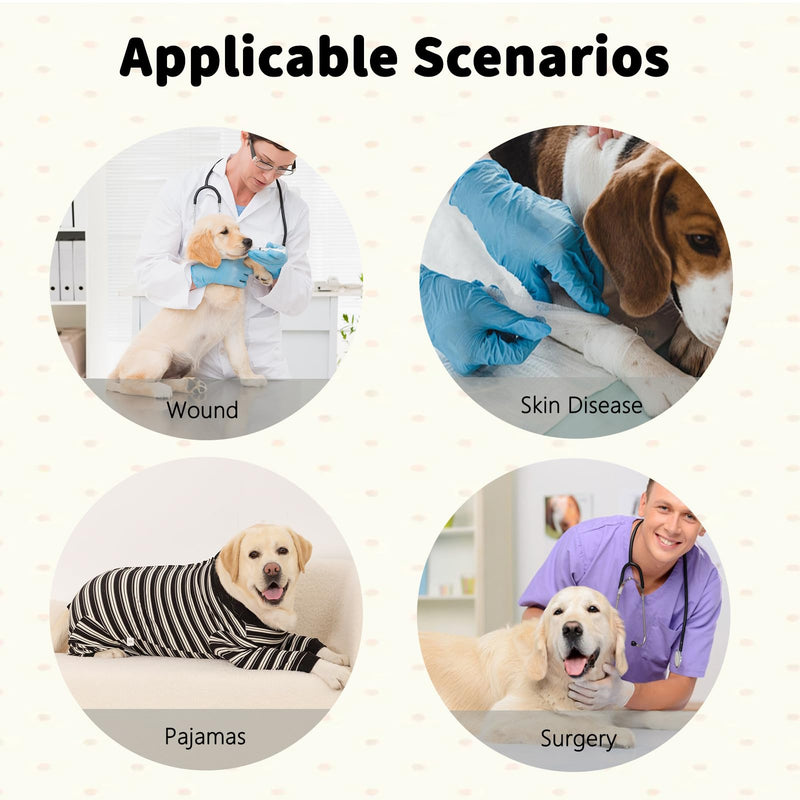 Dog Recovery Suit Female Spay Surgical for Dogs After Surgery | Anti-licking, wound protection, breathable, lightweight, collar alternative, button closure design, for small medium dogs Black L
