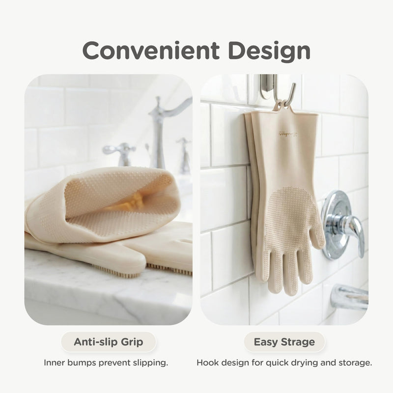 Pet Hair Remover Glove, Pet Grooming Silicone Gloves - Gentle Dog Shampoo Bath Glove, Bath Brush, Hair Removal Mitt, Shedding Brushes, Heat Resistant, Enhanced Five Finger Design - PawsPlanet Australia