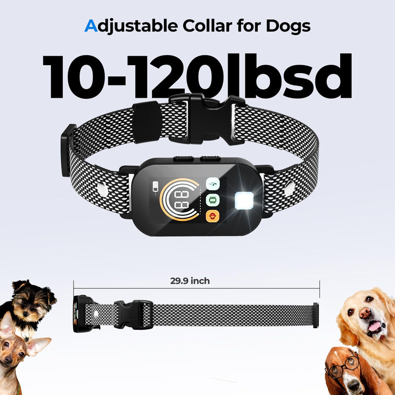 Dog Shock Collar for 2 Dogs (10-120Lbs), 4200FT Remote Training Collar with Light for Night Walks, 3 Training Modes, IP67 Waterproof Rechargeable E-Collar with Exclusive Shock Lock - PawsPlanet Australia
