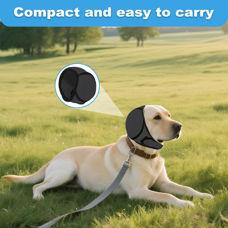 Dog Ears Cover, Dog Swim Ear Covers for Grooming, Bathing, Waterproof Adjustable Pet Shower Wrap Noise Protection for Blow Drying Sleep Help Headband(M)
