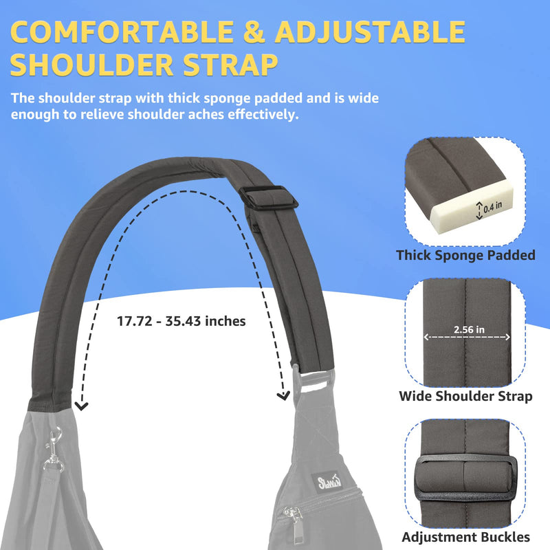 SlowTon Dog Carrier Sling - Thick Padded Shoulder Strap Adjustable Dog Carriers for Small Dogs, Puppy Carrier Purse for Pet Cat with Front Zipper Pocket Safety Belt Machine Washable (Grey L) A-Grey Cotton Fabric For Pets 12-16lbs - PawsPlanet Australia