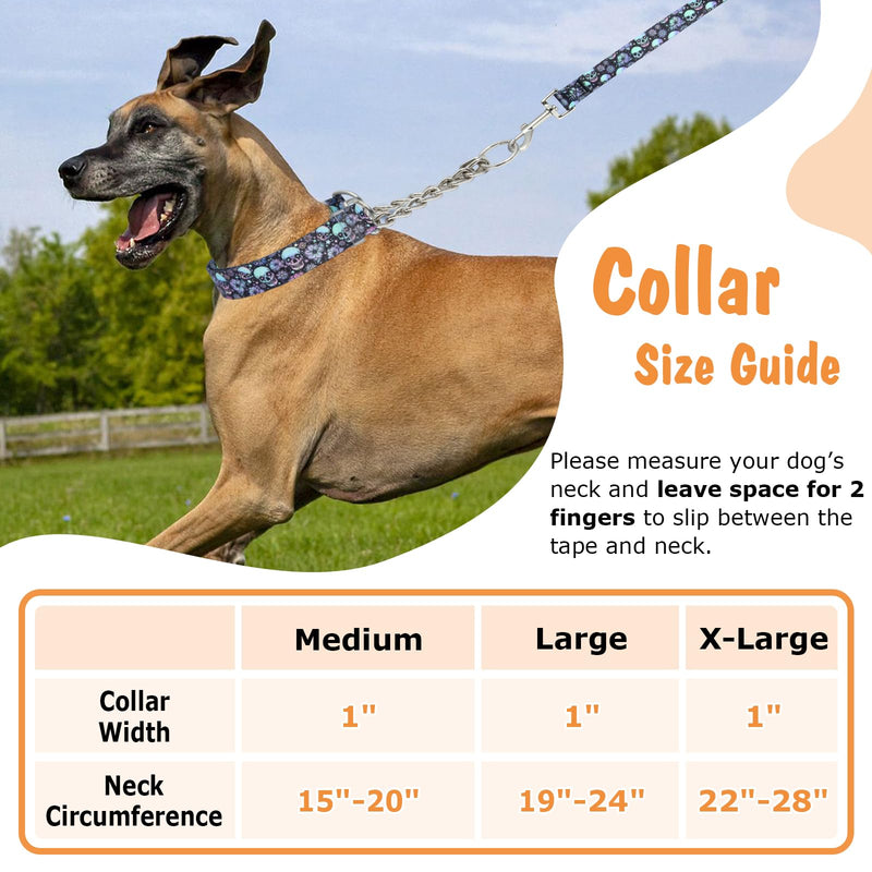 Martingale Dog Collar with Chain, No Pull Slip Cinch Choker Choke Collar Western Boho Aztec Duty Dog Collar for Medium Large Extra Large Pet Dogs,Western L 7 L(Neck19-24")