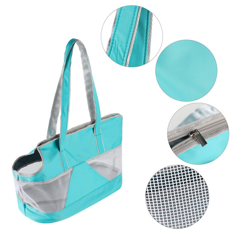 Pet Dog Purse Carrier Breathable Mesh Pets Puppy Cat Travel Outing Tote Bag Portable Cat Sling Carrier Transporter Tote Handbag Lightweight Dog Carrier Shoulder Bag with Thicken Bags Base light blue - PawsPlanet Australia