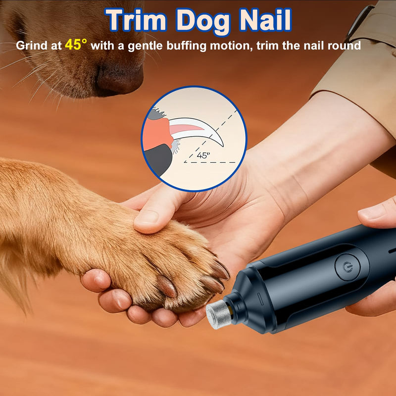 Dog Nail Grinder, Quiet and Low-Vibration Dog Nail Trimmers for Large Dogs, Medium, Small Dogs Cats Pets Blue - PawsPlanet Australia