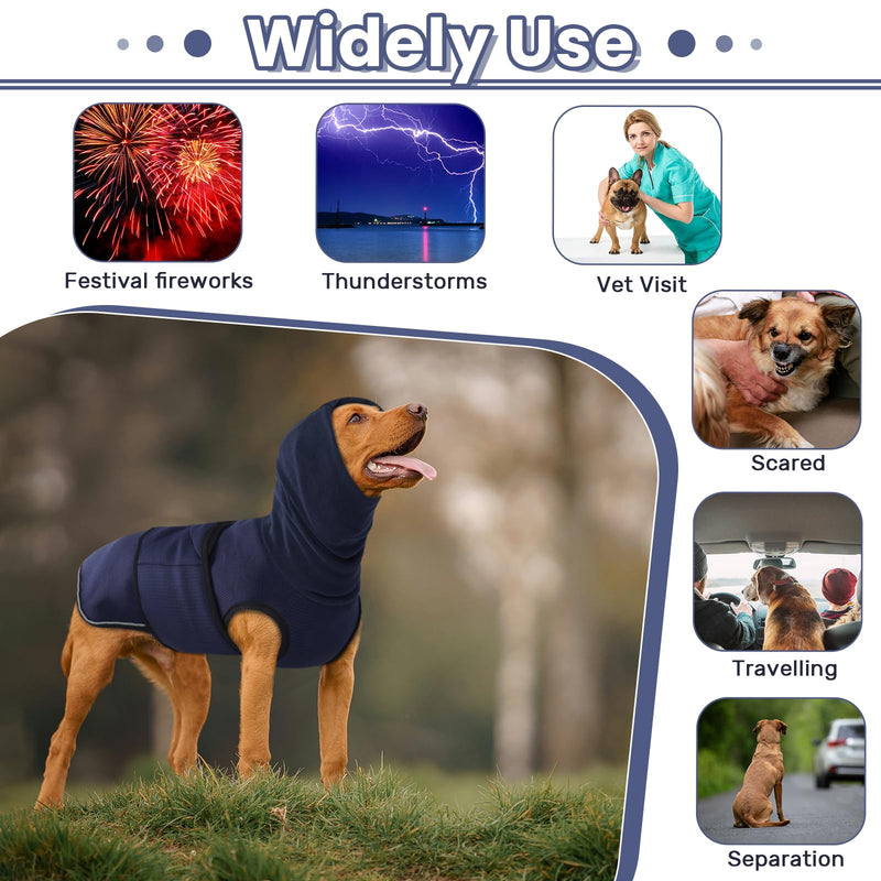 IDOMIK Dog Anxiety Calming Hoodie,Breathable Dog Anxiety Jacket Vest Coat for Thunderstorms,Fireworks,Vet Visits,Separation,Adjustable Dog Hoodies for Noise Block & Ear Protection Recovery,Blue,XL XL(Chest Girth:22"-26.7") Blue - PawsPlanet Australia