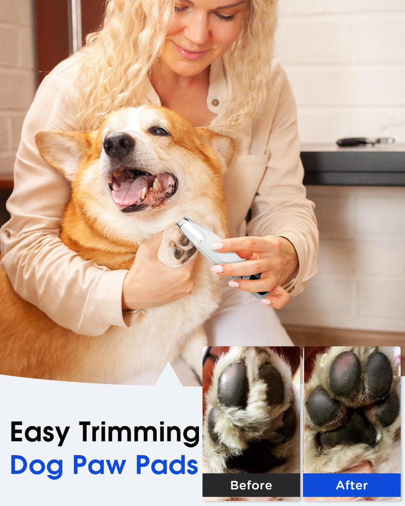 Upgraded Dog Paw Trimmer with Light, 9mm & 18mm Blades, Cordless Electric Grooming Clippers, Waterproof Low Noise Pet Hair Shaver for Dogs Cats Trimming Around Paws, Eyes, Ears, Face, Rump - PawsPlanet Australia