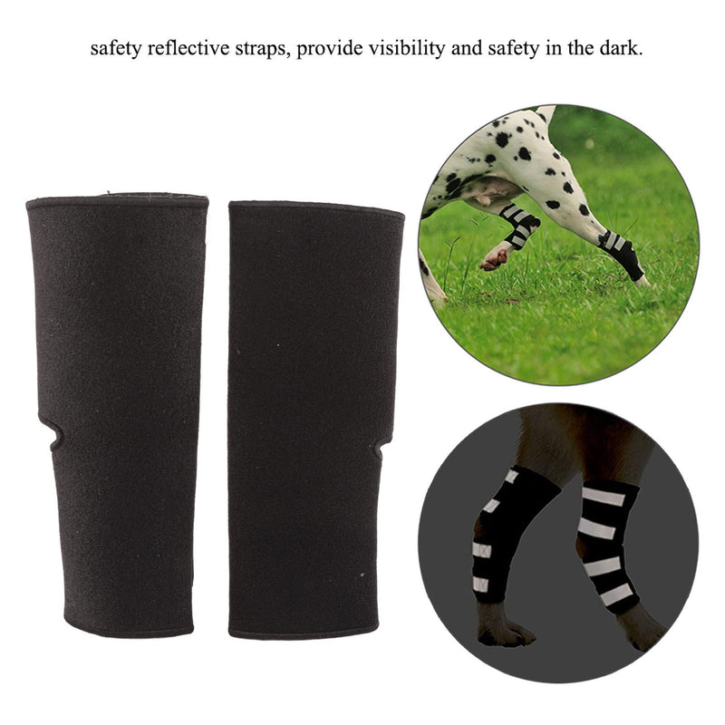 Dog Joint Brace Canine Rear Leg Hock Wraps Dog Legs Brace with Safety Reflective Straps Prevents Injuries Sprains Helps Loss Stability (M) M