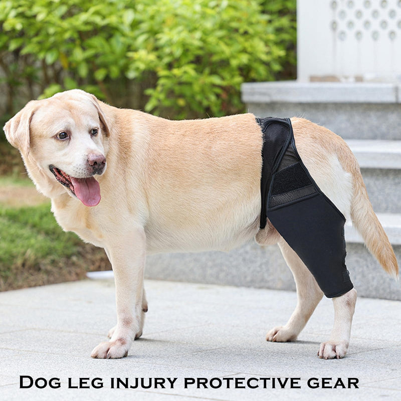 Elbow Support for Dogs Dog Leg Protection Adjustable, Lick Protection Dog Rear Leg, Black Lick Protection, Rear Leg Dog for Elbow Protection, Support for Outdoor, Winter, Post-Operative Care, XL