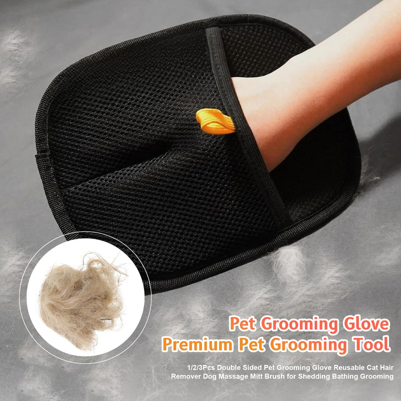 2pcs - Pet Hair Removel Glove for Cats & Dogs, Electrostatic Pet Hair Removal Gloves for Couch, Cat Grooming Gloves, Reusable Cat and Dog Hair Removel for Sofas, Furniture, Carpets and Curtains - PawsPlanet Australia
