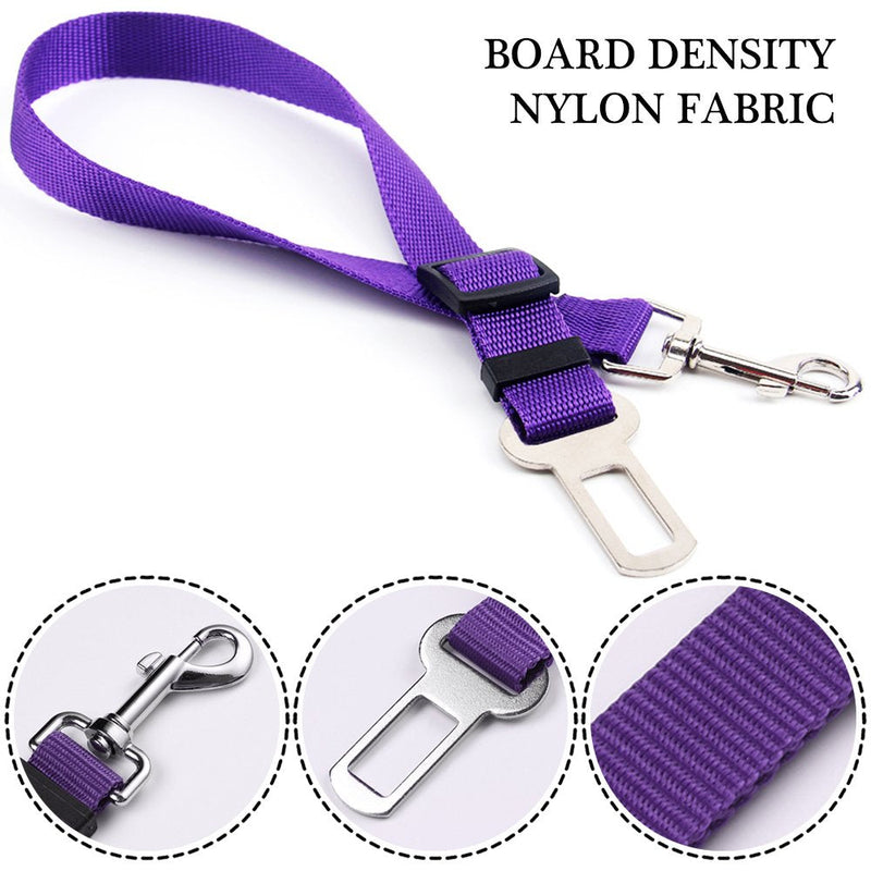 4 Pack Adjustable Pet Dog Cat Seat Belt, YuCool Safety Leads Vehicle Car Harness Seat Tether,Nylon Fabric- Black,Blue, Red, Purple - PawsPlanet Australia