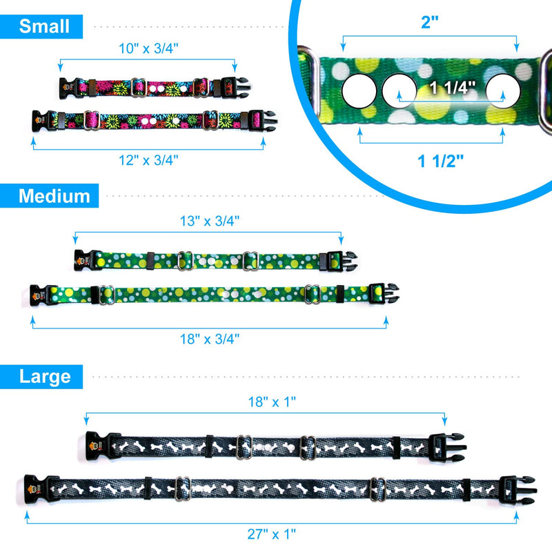 Extreme Dog Fence Replacement Containment and Training Collar Strap for Most Underground Electric Dog Fence Brands - Blue Bubbles (Small: 10" - 12" x 3/4") Small: 10" - 12" x 3/4"