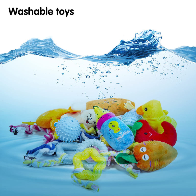 Squeaky Dog Toys for Puppy Small Medium Dogs 18 Units Stuffed Toys with Rubber Toys in Bulk Plush Dog Toy Safe Fetch Chew Toys Pack for Chewing and Teething.… 18 PCS - PawsPlanet Australia