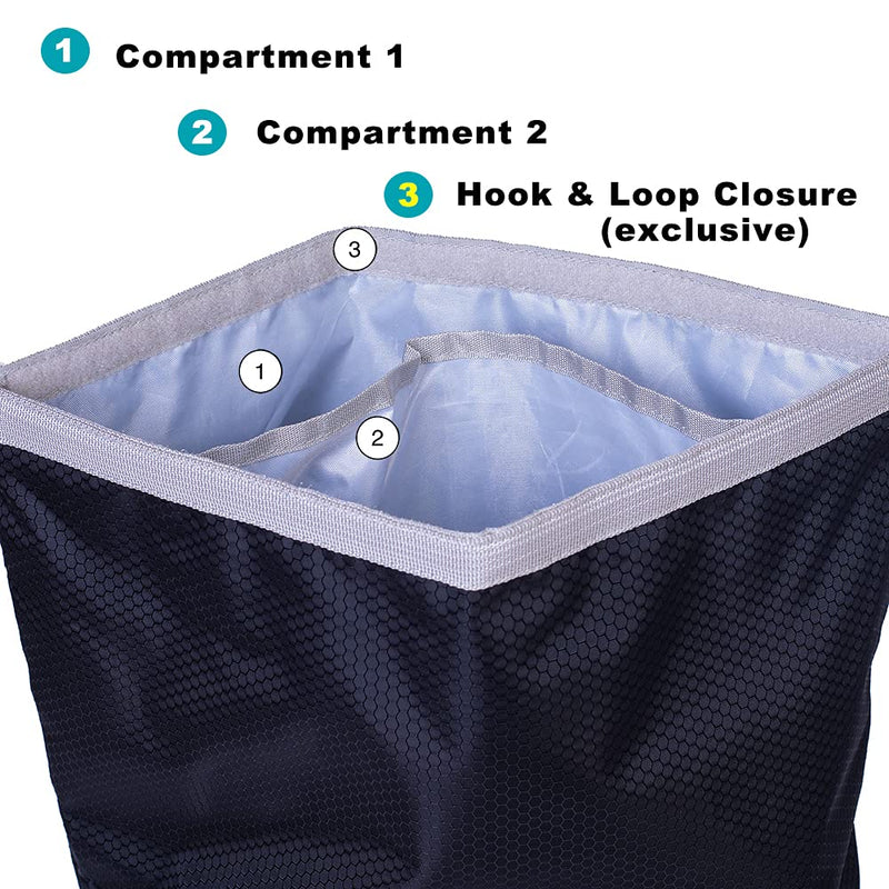 Dog Food Travel Carrier Bag, Kibble Carrier 42 Cups 10L with Storage Front Pocket and Shoulder Strap for Travel, Hiking and Camping Black - PawsPlanet Australia