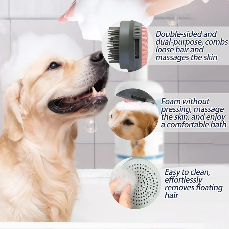 Pet Grooming Deshedding Brush for Dogs and Cats with Easy Clean Button, Professional Hair Removal Tool with Massage Tips,Easy Clean and Bath massage - PawsPlanet Australia