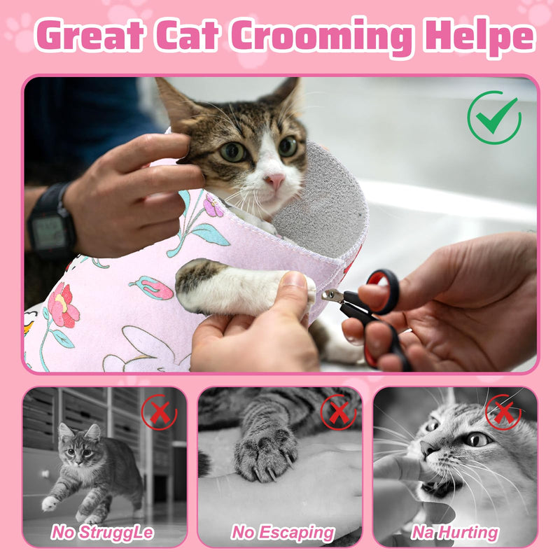 13.78 Cat Grooming Wrap Self-Adhesive Cat Wrap for Cutting Nails Cat Burrito Wrap to Anti-Runaway Scratch Bitten Cat Swaddle Wrap Blankets for Indoor Cats Rabbit Style - PawsPlanet Australia