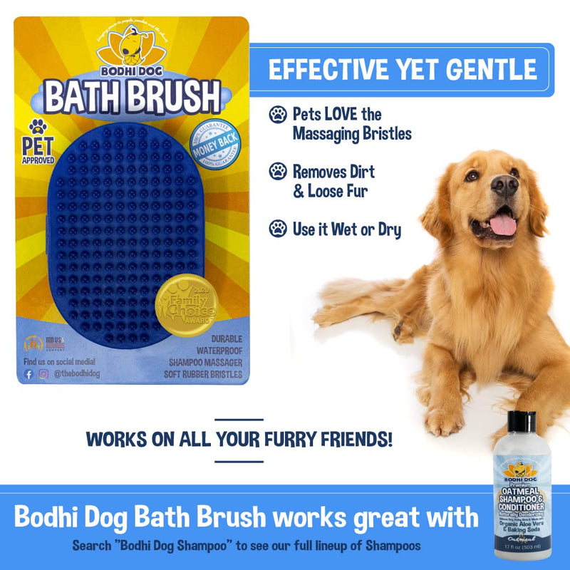Bodhi Dog Stainless Steel Comb & Shampoo Brush - Bath & Shower Supplies for Dogs & Cats - Removes Shedding, Mats & Tangles - Pet Grooming Scrubber Bundle (Blue) Stainless Comb Bundle Blue - PawsPlanet Australia