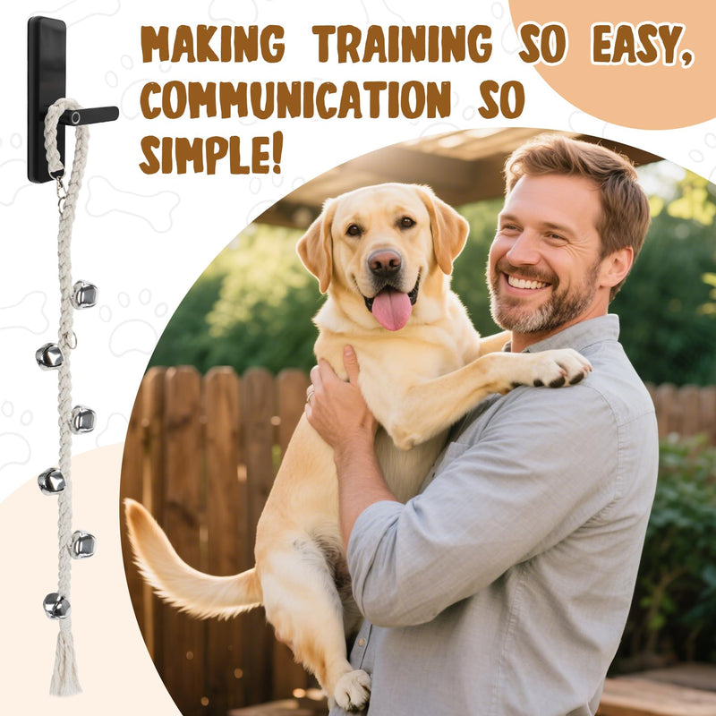 Dog Bells to Go Outside - RAINFLOW Dog Door Bells for Potty Training,Adjustable Potty Bells for Dogs,Handmade With Polyester Cotton,Comes for Puppies Dogs Doggy Doggie Pooch Pet Cat Pet Supplies Beige - PawsPlanet Australia