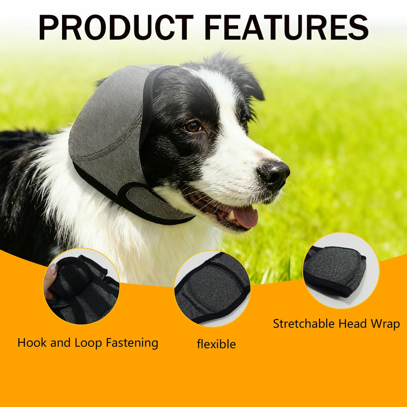 Dog Ear Protectors for Noise Protection, Waterproof Warm Comfortable Dog Ear Defenders, Adjustable Pet Muffs for Dogs Bathing and Swimming, Grooming, Traveling, Noise-Reducing, Gray, M
