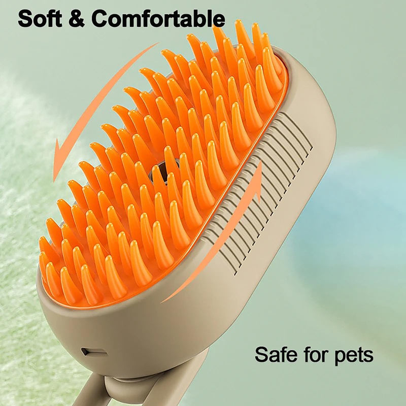 3 in 1 Cat Steam Brush for Shedding, Portable Anti-Static Grooming Comb for Cats & Dogs, Steam Misting Water Brush, Self-Cleaning Pet Hair Remover, Indoor Cat Spray Brushes for Cats & Dogs White - PawsPlanet Australia
