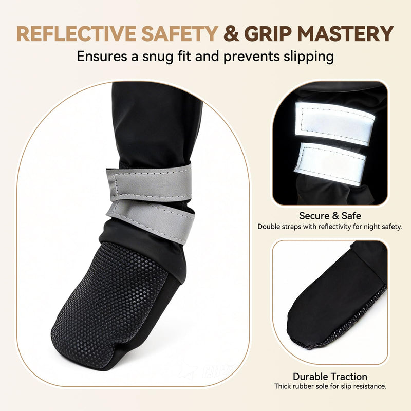 Dog Suspender Boots for Large Dogs – Waterproof & Non-Slip Dog Paw Protectors with Adjustable Straps & Reflective Strips, All-in-One Connected Dog Boots for Outdoor Walks, Snow, Rain, Hiking (XL) XL - PawsPlanet Australia
