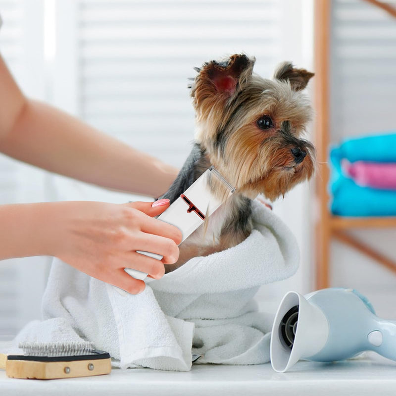 Electric Dog Grooming Kit Dog Paw Trimmer, 4 in 1 Pet Nail Grinder Low Noise for Dogs Cats, Pet Grooming Kit Rechargeable and Plug-and-Play for Grooming Hair, Paws, Eyes, Ears, Face (Beige) - PawsPlanet Australia
