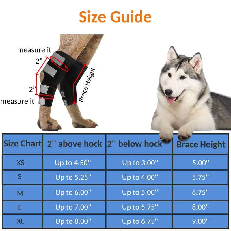 Dog Rear Leg Hock Brace 2 Pack, Joint Brace Used for Sprains, Hind Leg Support for Arthritis, Stability After Injury, Dog Hock (Ankle) Support (S) S